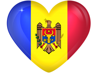 Moldova Large Heart Flag