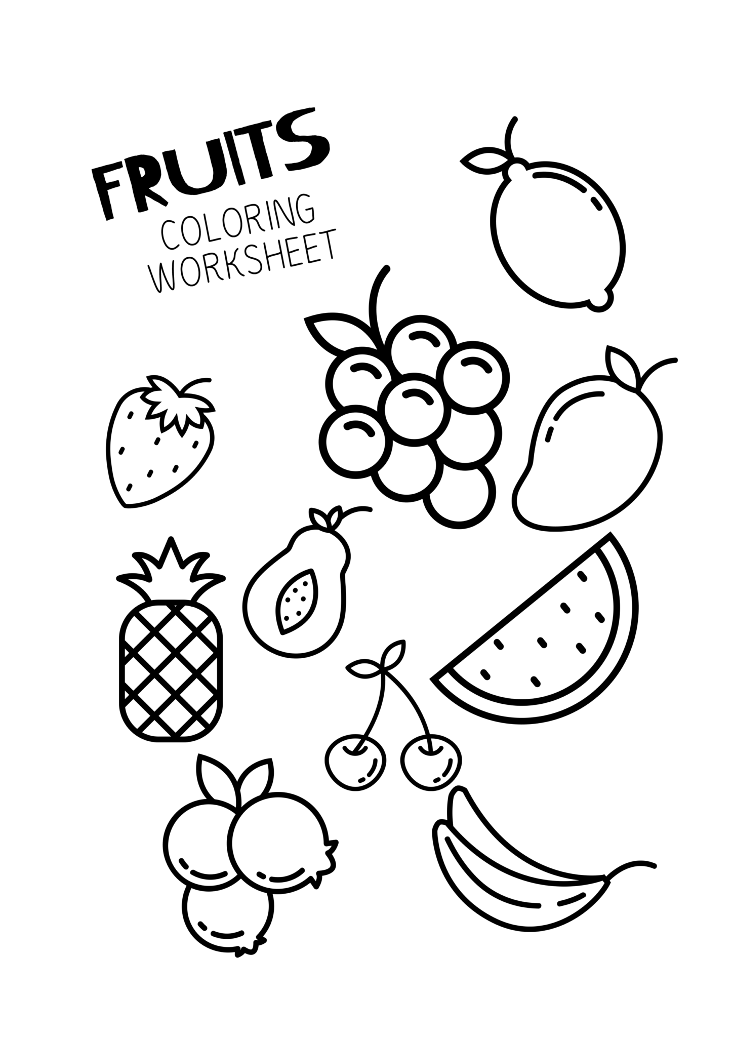 Fruits Coloring Pages Printable