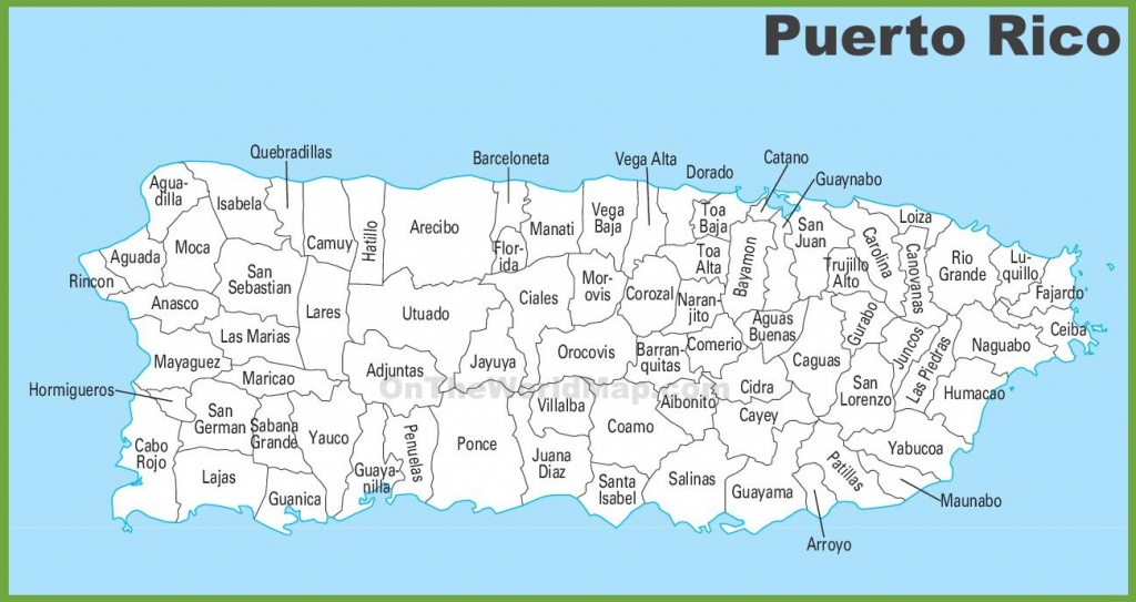 Puerto Rico Printable Map - Printable World Holiday