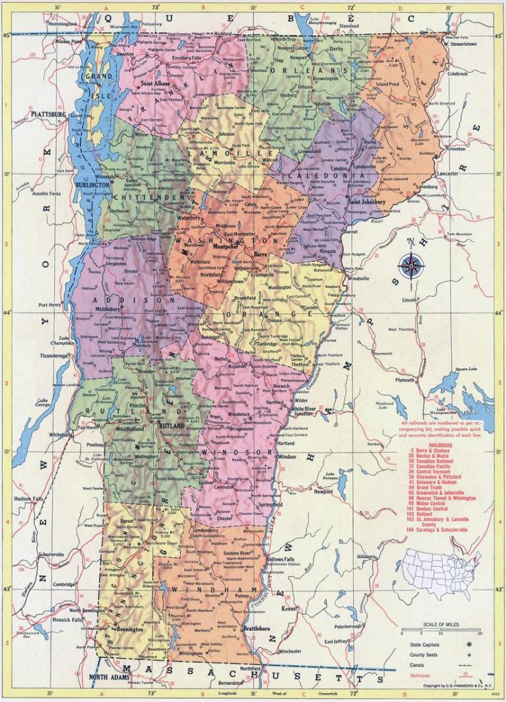 Printable Map Of Vermont