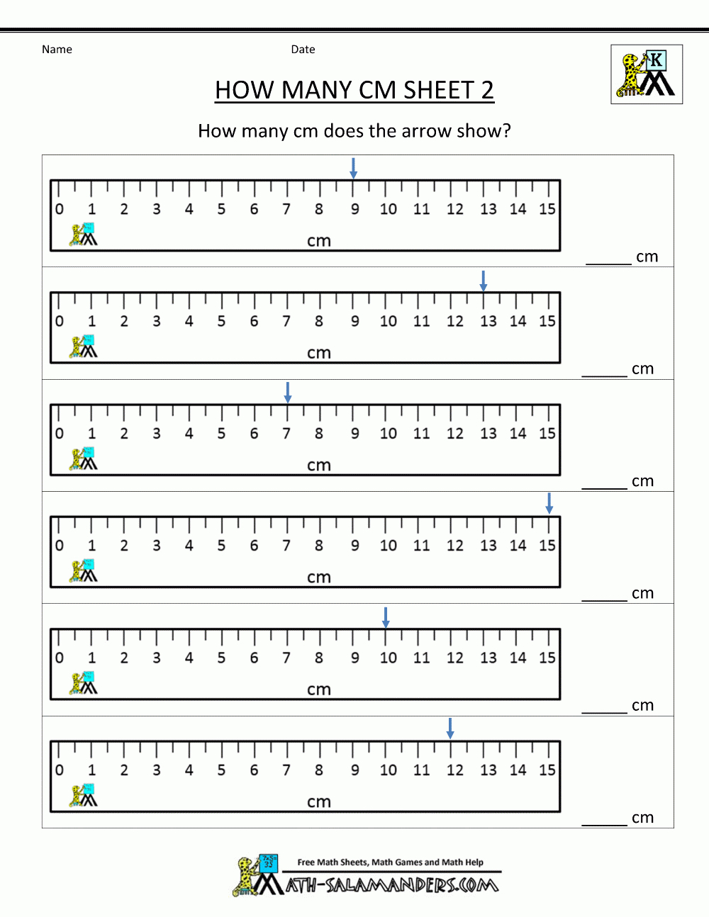 Ruler Measurement Worksheets