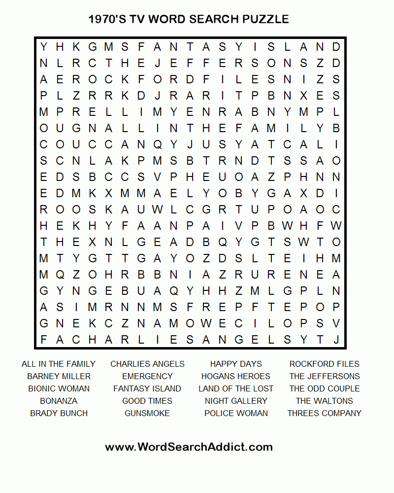 Large Word Search Printable