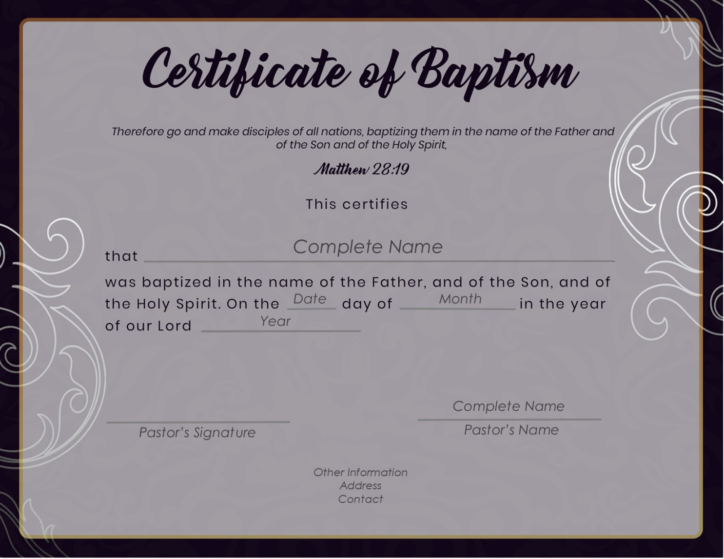 Free Printable Baptism Certificates - FREE Printable HQ