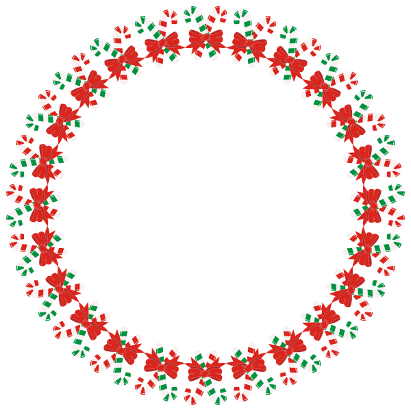 Candy Canes With A Bow Frame | Free SVG