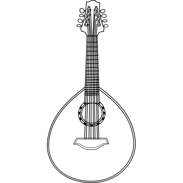 Mandolin vector line drawing