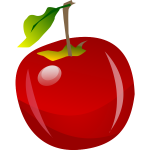 Vector illustration of shiny red apple with tip