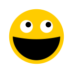 Smiley looking at mouse cursor vector illustration