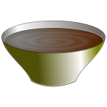 Vector graphics of bowl full of chocolate cream