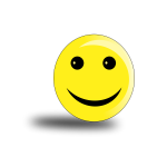 Happy smiley with shadow vector drawing