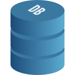 Vector drawing of blue database symbol