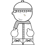 Vector graphics of cartoon snow kid