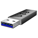 Vector clip art of grey USB flash stick