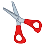 Small red scissors line art vector illustration