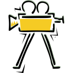 Old filming camera vector drawing