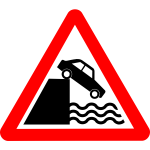 River bank vector road sign