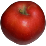 Red apple with green leaf