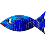 Vector image of tiled blue fish