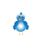 Cartoon style blue bird created image