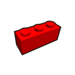 1x3 kid's brick element red vector clip art