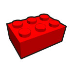 2x3 kid's brick element red vector image