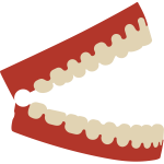 Chattering teeth with red base vector image