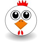 Funny chicken face vector drawing