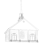 Country church vector drawing