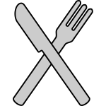 Crossed knife and fork