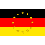 German flag colors with EU stars illustration