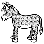 Spotty donkey line art vector clip art