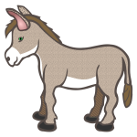 Brown spotty donkey line art vector image