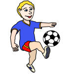 Boy playing soccer vector image