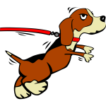 Dog on leash (Cartoon)