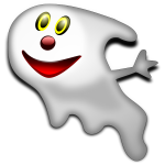 Halloween smiling ghost vector graphics