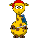 Vector image of pirate giraffe