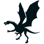 Green dragon silhouette