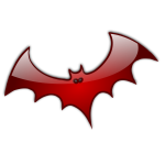 Red Halloween bat vector clip art