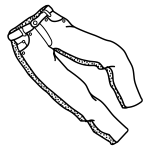 Trousers lineart vector graphics