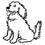 Dog line art vector illustration