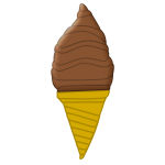 Image of chocolate ice cream in cone