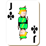 Jack of Clubs gaming card vector illustration