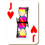 Jack of Hearts gaming card vector drawing