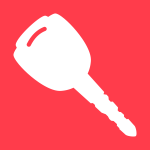 Vector drawing of red and white car door key logo