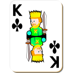 King of Clubs gaming card vector drawing