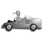 Little mummy driver vector illustration