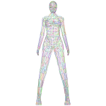 Low Poly Female Body Wireframe Prismatic