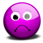 Vector clip art of purple compassion ex<x>pression smiley