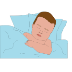 Vector image of boy in bed