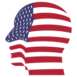 Man Head America Flag