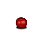 Vector drawing of small red shiny apple